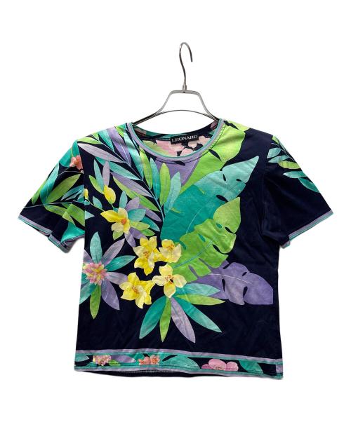 LEONARD（レオナール）LEONARD (レオナール) 半袖カットソー グリーン×ネイビー サイズ:Mの古着・服飾アイテム