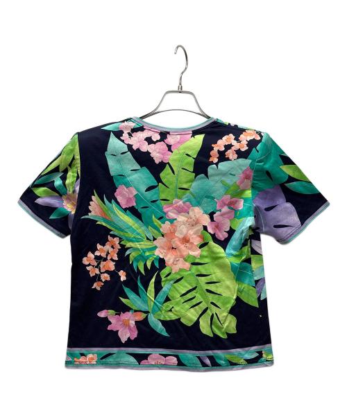 LEONARD（レオナール）LEONARD (レオナール) 半袖カットソー グリーン×ネイビー サイズ:Mの古着・服飾アイテム