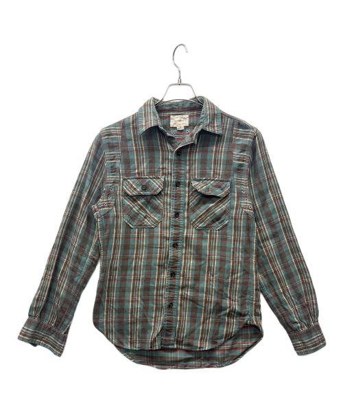 double rl&co（ダブル アール エル）double rl&co (ダブル アール エル) 長袖シャツ ブルー×ベージュ サイズ:Ｍの古着・服飾アイテム