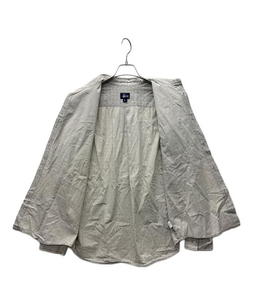 stussy（ステューシー）stussy (ステューシー) 長袖シャツ ライトグレー サイズ:Lの古着・服飾アイテム