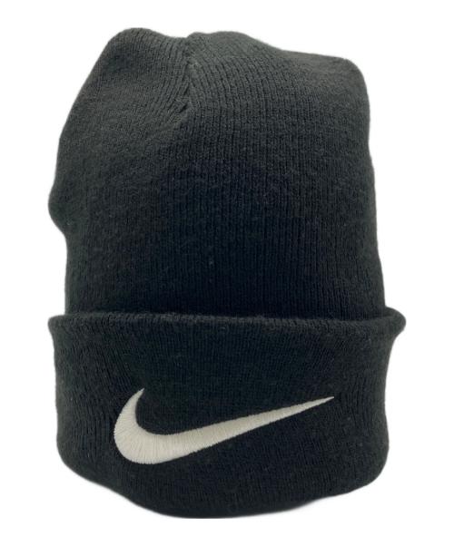 NIKE（ナイキ）NIKE (ナイキ) stussy (ステューシー) ニット帽 ブラック×ホワイトの古着・服飾アイテム