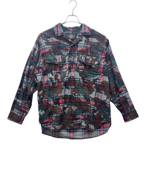 PALACE（パレス）PALACE (パレス) BEAMS + (ビームスプラス) 長袖シャツ レッド×グリーン サイズ:Ｍの古着・服飾アイテム