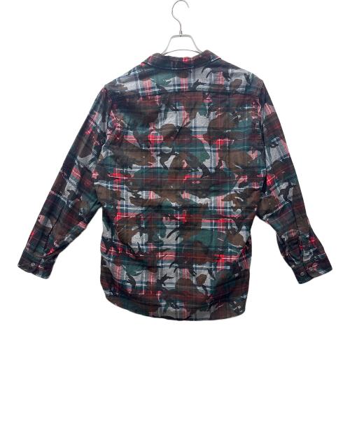 PALACE（パレス）PALACE (パレス) BEAMS + (ビームスプラス) 長袖シャツ レッド×グリーン サイズ:Ｍの古着・服飾アイテム