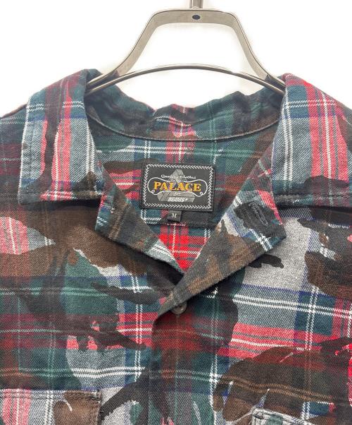 PALACE（パレス）PALACE (パレス) BEAMS + (ビームスプラス) 長袖シャツ レッド×グリーン サイズ:Ｍの古着・服飾アイテム