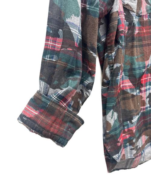 PALACE（パレス）PALACE (パレス) BEAMS + (ビームスプラス) 長袖シャツ レッド×グリーン サイズ:Ｍの古着・服飾アイテム