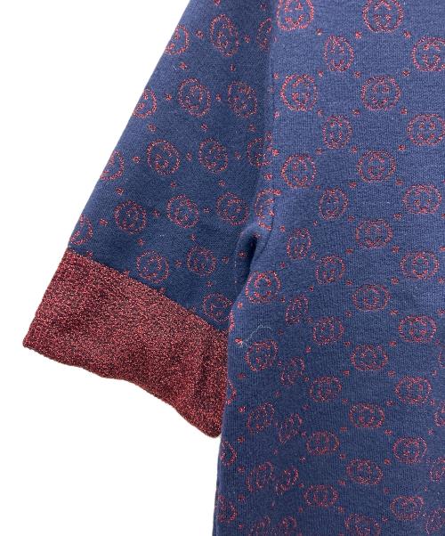GUCCI（グッチ）GUCCI (グッチ) 半袖ニット ネイビー×レッド サイズ:M　　　　　　　　の古着・服飾アイテム