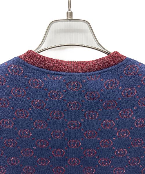 GUCCI（グッチ）GUCCI (グッチ) 半袖ニット ネイビー×レッド サイズ:M　　　　　　　　の古着・服飾アイテム