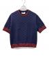 GUCCI（グッチ）の古着「半袖ニット」｜ネイビー×レッド