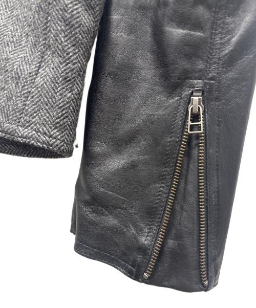 Harris Tweed（ハリスツイード）Harris Tweed (ハリスツイード) ライダースジャケット ブラック サイズ:Ｌの古着・服飾アイテム