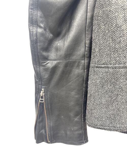 Harris Tweed（ハリスツイード）Harris Tweed (ハリスツイード) ライダースジャケット ブラック サイズ:Ｌの古着・服飾アイテム