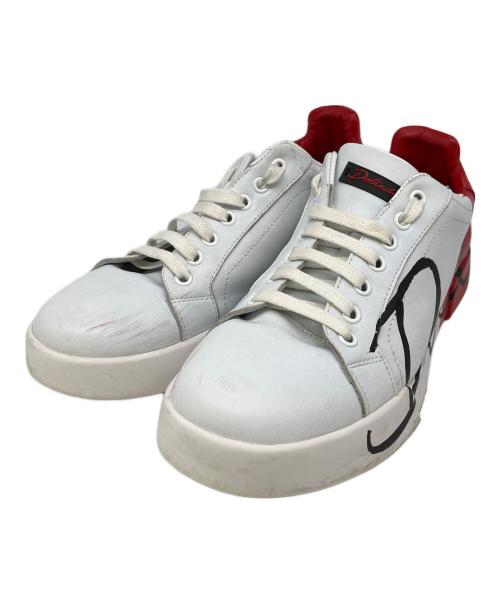 DOLCE & GABBANA（ドルチェ＆ガッバーナ）DOLCE & GABBANA (ドルチェ＆ガッバーナ) スニーカー レッド×ホワイト サイズ:表記なしの古着・服飾アイテム