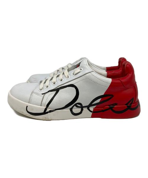 DOLCE & GABBANA（ドルチェ＆ガッバーナ）DOLCE & GABBANA (ドルチェ＆ガッバーナ) スニーカー レッド×ホワイト サイズ:表記なしの古着・服飾アイテム