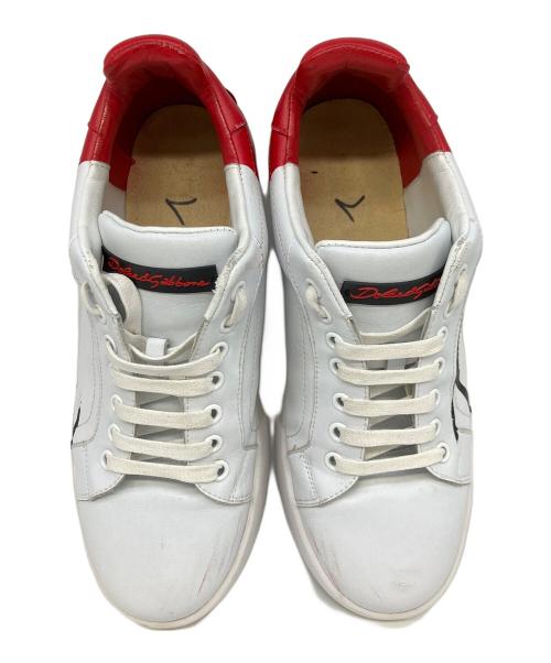 DOLCE & GABBANA（ドルチェ＆ガッバーナ）DOLCE & GABBANA (ドルチェ＆ガッバーナ) スニーカー レッド×ホワイト サイズ:表記なしの古着・服飾アイテム