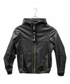 DIESELディーゼル）の古着「レザーパーカー」｜ブラック