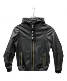 DIESEL（ディーゼル）の古着「レザーパーカー」｜ブラック