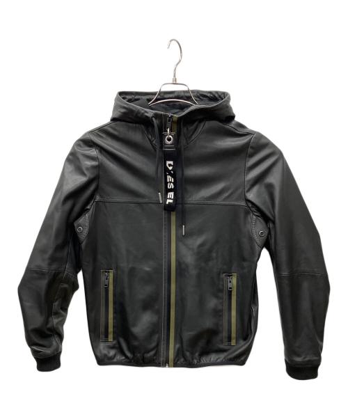 DIESEL（ディーゼル）DIESEL (ディーゼル) レザーパーカー ブラック サイズ:Sの古着・服飾アイテム