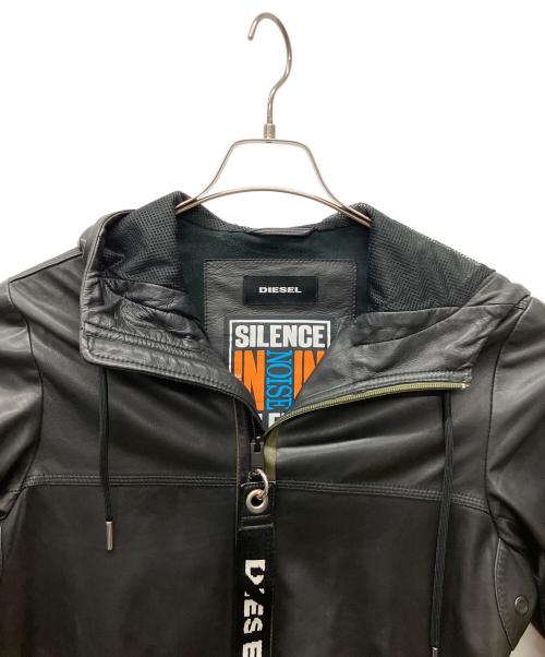 DIESEL（ディーゼル）DIESEL (ディーゼル) レザーパーカー ブラック サイズ:Sの古着・服飾アイテム