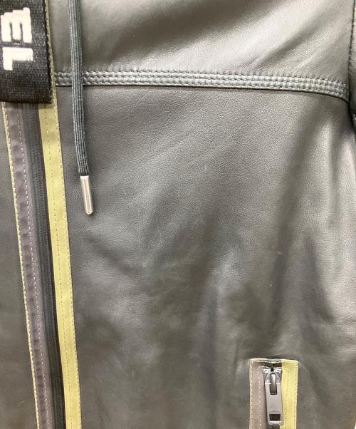 DIESEL（ディーゼル）DIESEL (ディーゼル) レザーパーカー ブラック サイズ:Sの古着・服飾アイテム
