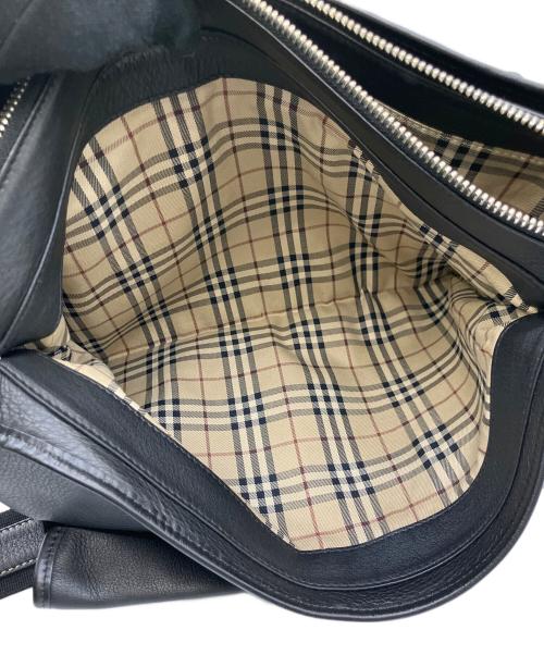 BURBERRY（バーバリー）BURBERRY (バーバリー) レザーショルダーバッグ ブラックの古着・服飾アイテム