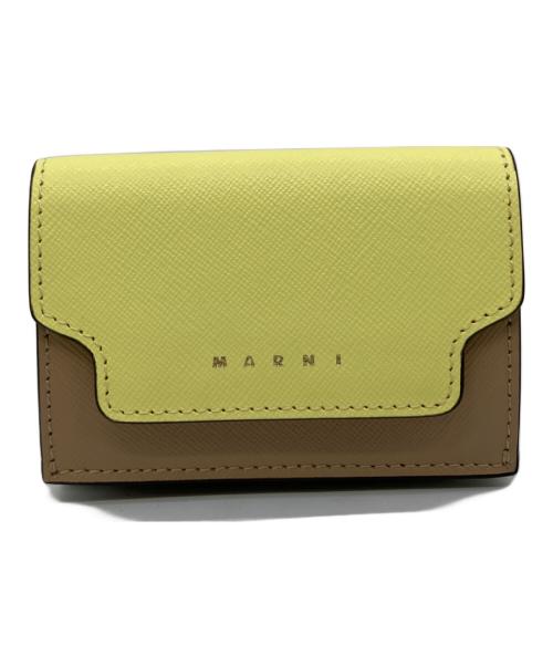 MARNI（マルニ）MARNI (マルニ) 3つ折り財布 ライトグレー×ブラックの古着・服飾アイテム
