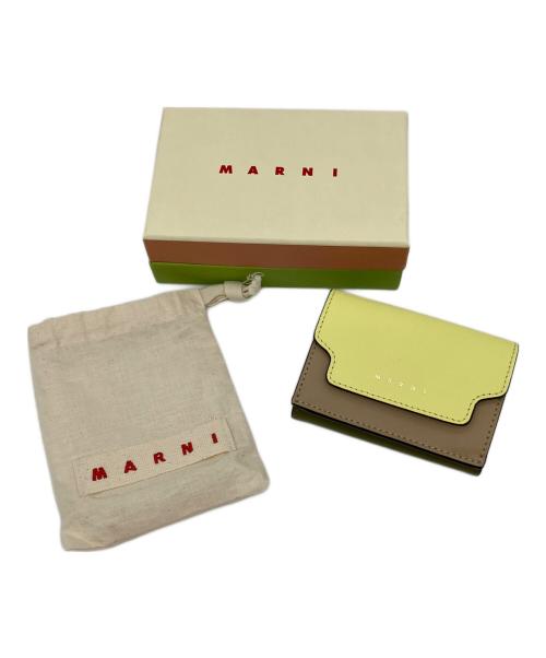 MARNI（マルニ）MARNI (マルニ) 3つ折り財布 ライトグレー×ブラックの古着・服飾アイテム