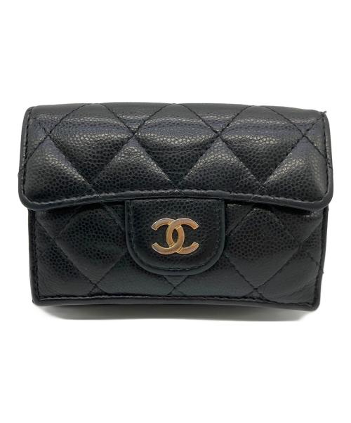 CHANEL（シャネル）CHANEL (シャネル) 3つ折り財布 ブラックの古着・服飾アイテム