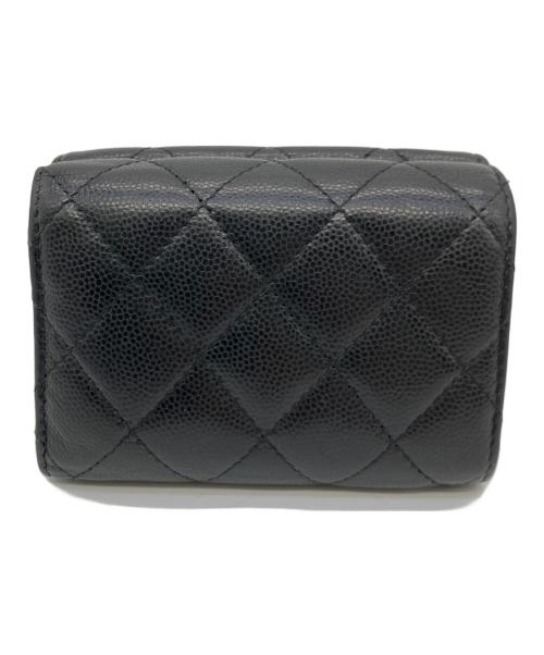CHANEL（シャネル）CHANEL (シャネル) 3つ折り財布 ブラックの古着・服飾アイテム