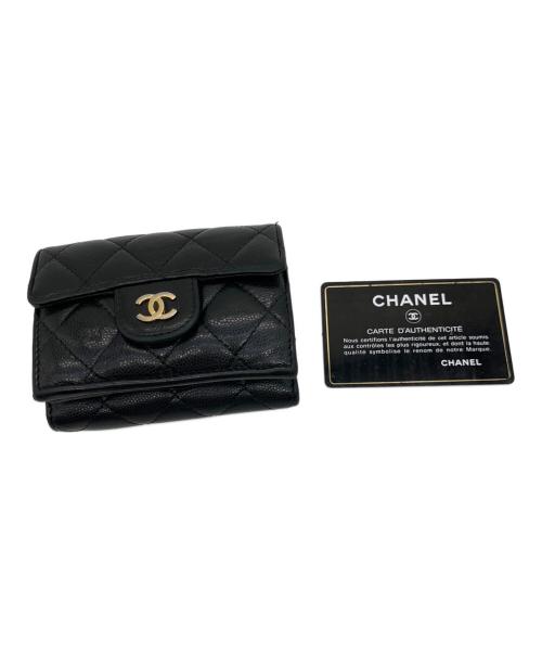 CHANEL（シャネル）CHANEL (シャネル) 3つ折り財布 ブラックの古着・服飾アイテム