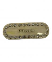 PRADA（プラダ）の古着「ラインストーンヘアクリップ」｜ベージュ