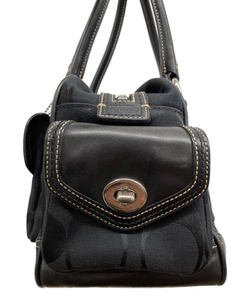COACH（コーチ）COACH (コーチ) シグネチャーハンドバッグ ブラックの古着・服飾アイテム