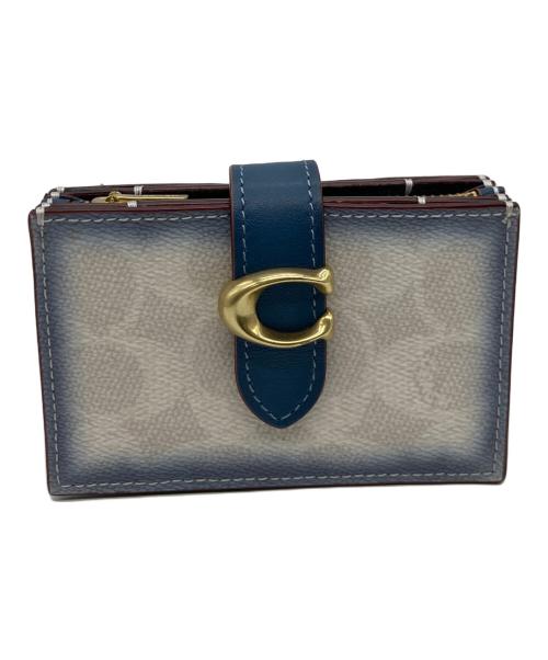 COACH（コーチ）COACH (コーチ) カードケース ブルー×ホワイトの古着・服飾アイテム