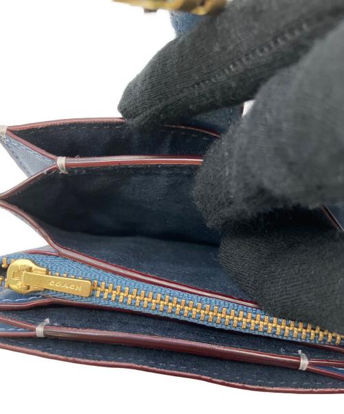 COACH（コーチ）COACH (コーチ) カードケース ブルー×ホワイトの古着・服飾アイテム