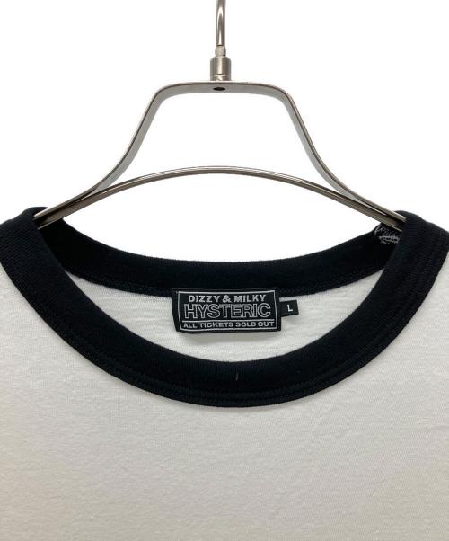 Hysteric Glamour（ヒステリックグラマー）Hysteric Glamour (ヒステリックグラマー) 半袖カットソー ホワイト×ブラック サイズ:Lの古着・服飾アイテム