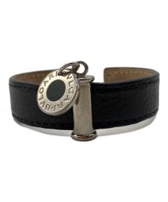 中古・古着通販】BVLGARI (ブルガリ) レザー切替バングル シルバー