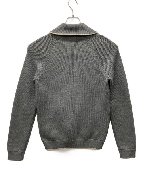 GUCCI（グッチ）GUCCI (グッチ) ジップカーディガン グレー×アイボリー サイズ:Sの古着・服飾アイテム