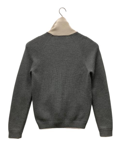 GUCCI（グッチ）GUCCI (グッチ) ジップカーディガン グレー×アイボリー サイズ:Sの古着・服飾アイテム