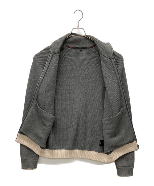 GUCCI（グッチ）GUCCI (グッチ) ジップカーディガン グレー×アイボリー サイズ:Sの古着・服飾アイテム