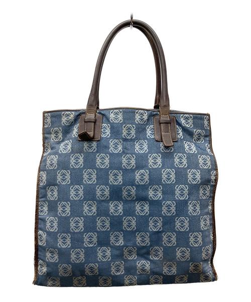 LOEWE（ロエベ）LOEWE (ロエベ) トートバッグ ブルー×ブラウンの古着・服飾アイテム
