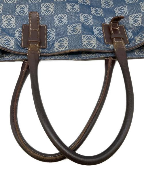 LOEWE（ロエベ）LOEWE (ロエベ) トートバッグ ブルー×ブラウンの古着・服飾アイテム