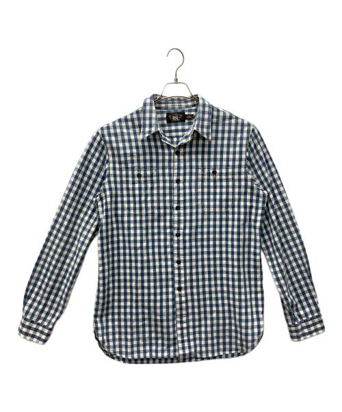 RRL（ダブルアールエル）RRL (ダブルアールエル) 長袖シャツ ホワイト×ブルー サイズ:Mの古着・服飾アイテム