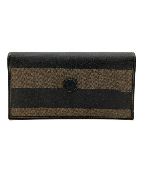 FENDI（フェンディ）FENDI (フェンディ) 長財布 ブラック×ブラウンの古着・服飾アイテム