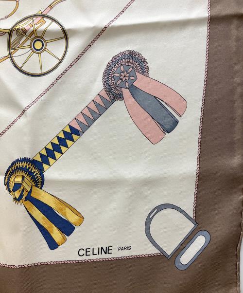 CELINE（セリーヌ）CELINE (セリーヌ) シルクスカーフ ブラウンの古着・服飾アイテム