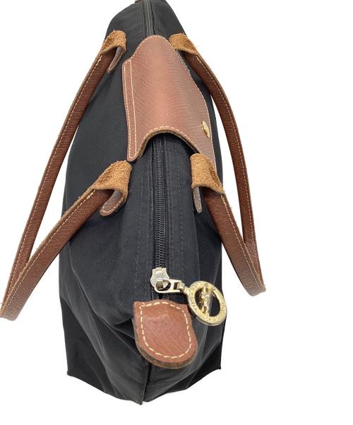 LONGCHAMP（ロンシャン）LONGCHAMP (ロンシャン) ハンドバッグ ブラウン×ブラックの古着・服飾アイテム