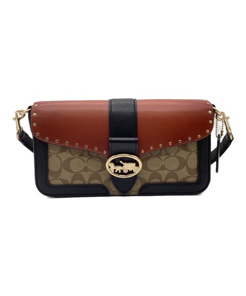 COACH（コーチ）COACH (コーチ) ハンドバッグ ブラウン×ブラックの古着・服飾アイテム