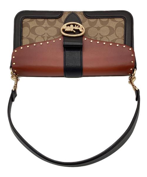 COACH（コーチ）COACH (コーチ) ハンドバッグ ブラウン×ブラックの古着・服飾アイテム