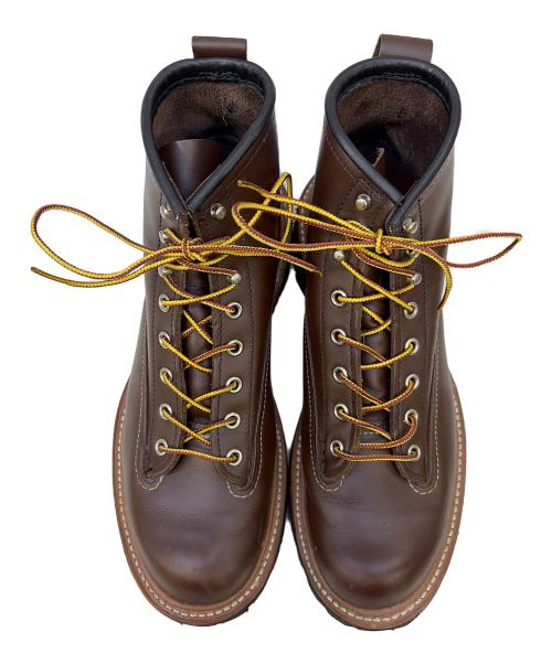 RED WING（レッドウィング）RED WING (レッドウィング) ラインマンブーツ ブラウン サイズ:US8 1/2の古着・服飾アイテム