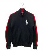 POLO RALPH LAURENポロ・ラルフローレン）の古着「ジップニット」｜ブラック×レッド