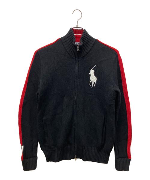 POLO RALPH LAUREN（ポロ・ラルフローレン）POLO RALPH LAUREN (ポロ・ラルフローレン) ジップニット ブラック×レッド サイズ:SIZE Lの古着・服飾アイテム
