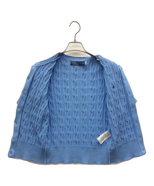 POLO RALPH LAUREN（ポロ・ラルフローレン）POLO RALPH LAUREN (ポロ・ラルフローレン) 半袖カーディガン スカイブルー サイズ:Sの古着・服飾アイテム