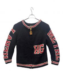 Hysteric Glamour（ヒステリックグラマー）の古着「ジップカーディガン」｜ブラック×レッド